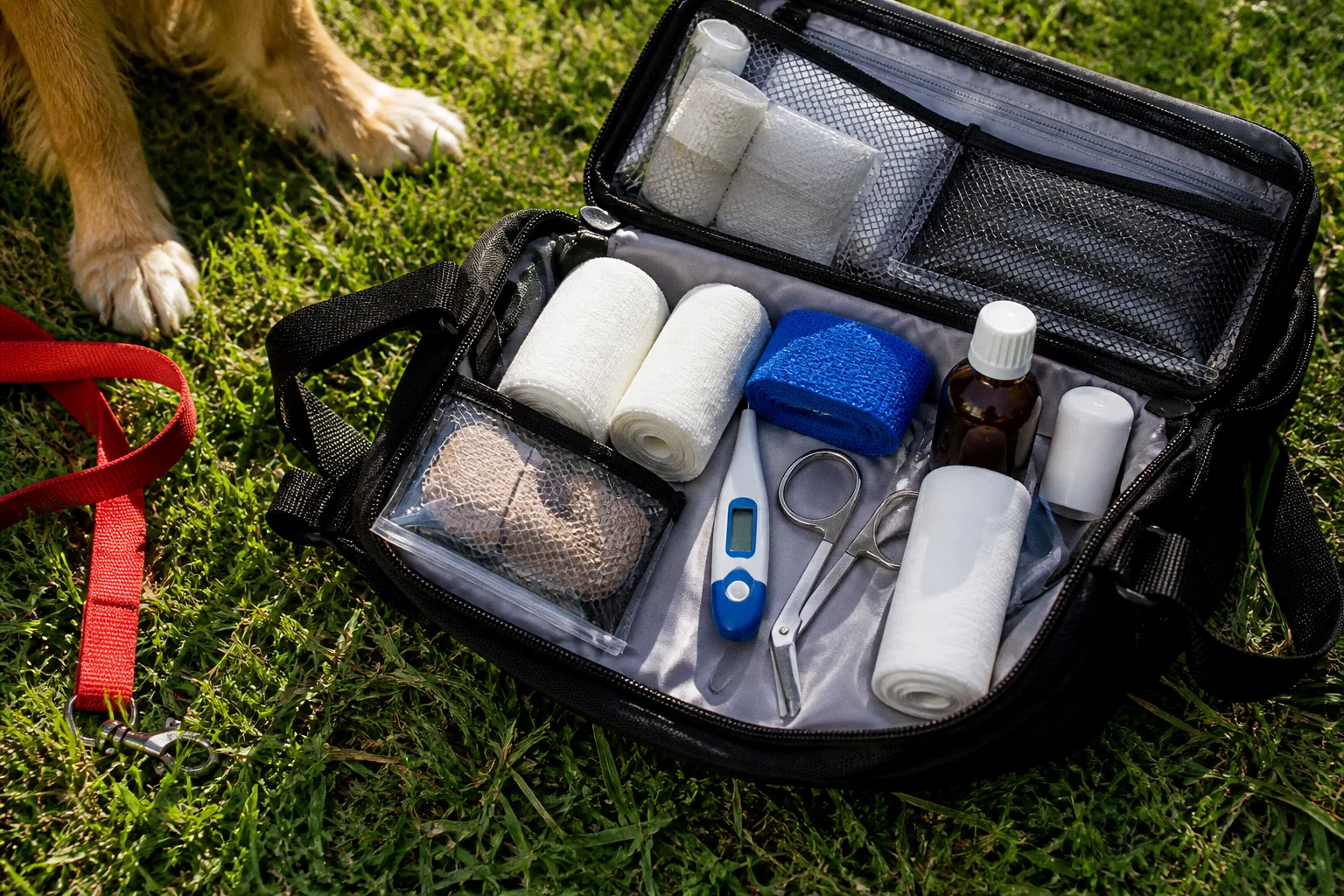 Pet first aid kit essentials for professional dog walkers